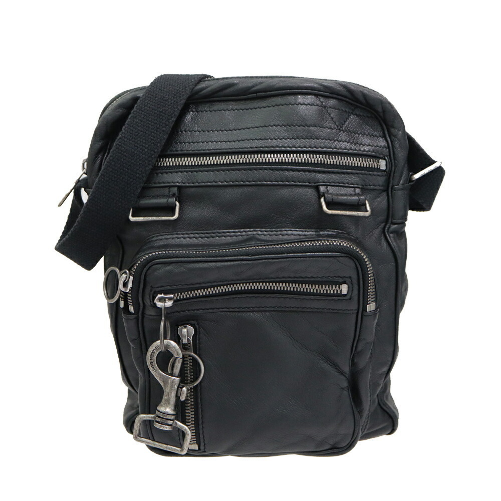 Dior Homme Duffle Shoulder Bag Leather Black